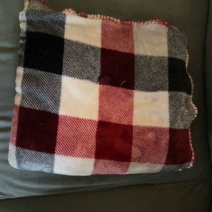 Red plaid throw blanket